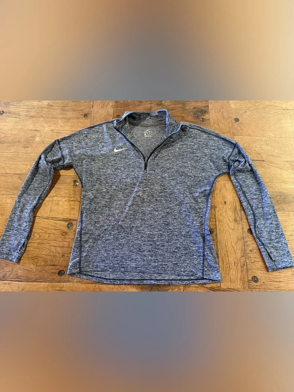 Nike Blue Heathered Quarter Zip Pullover